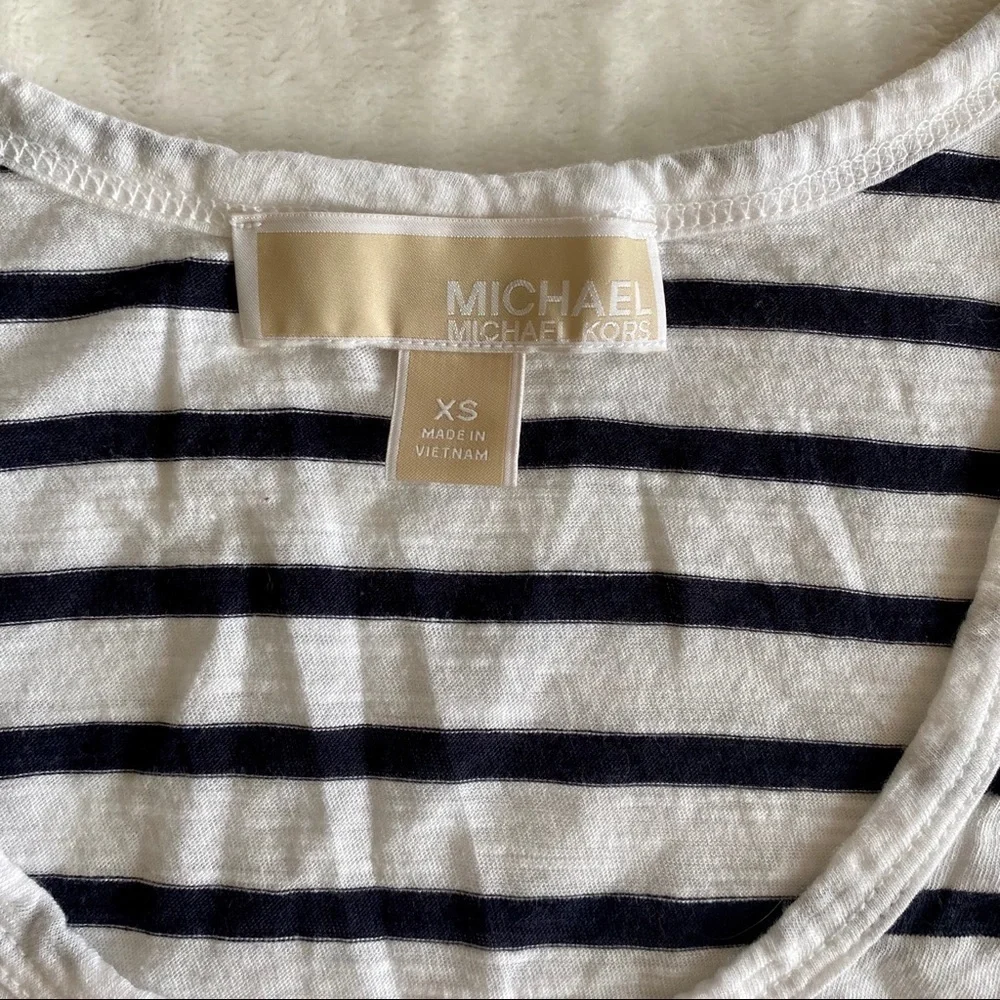 Michael Kors white and blue stripped tank top